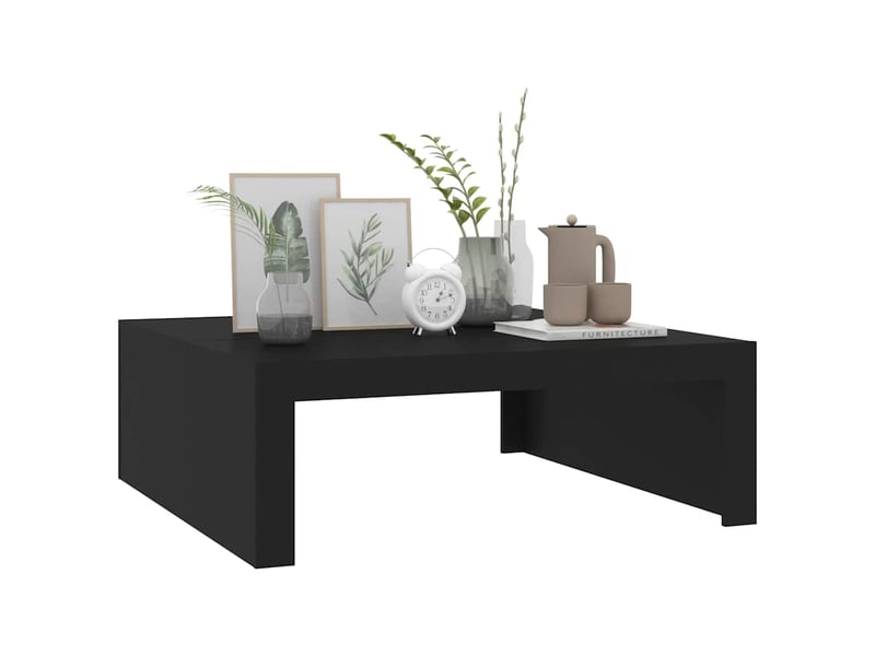  Table basse - table de salon - table à thé noir 100x100x35 cm bois d'ingénierie  - Conforama D