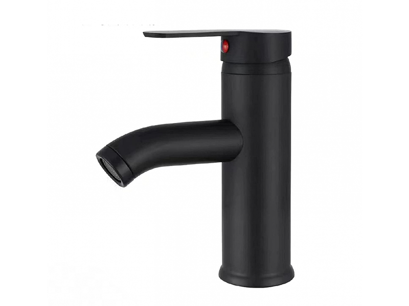  Mitigeur d'évier, eau chaude et froide, levier unique, pour évier, salle de bain, noir  - Conforama A