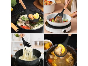 Coffret cadeau de 12 ustensiles de cuisine antiadhésifs en silicone: spatule et louche