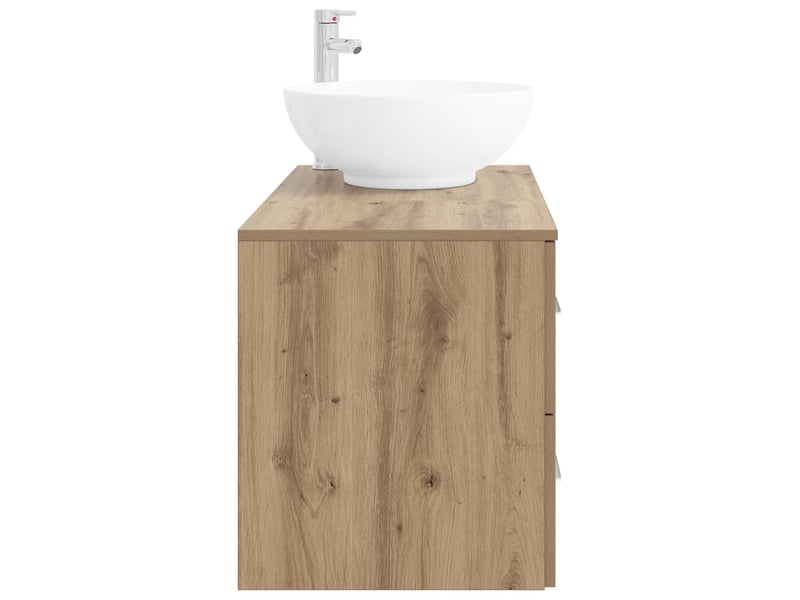  Ensemble de mobilier de salle de bain 2 pc chêne artisanal cf64058  - Conforama D