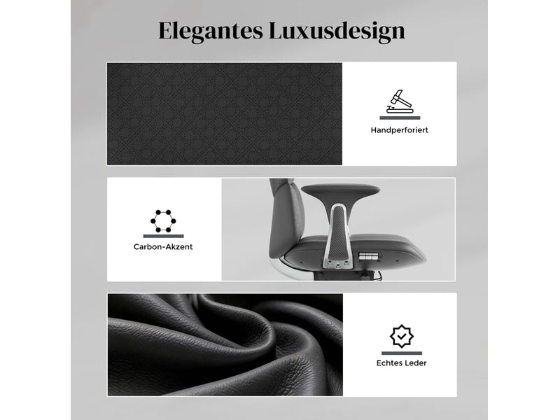  Fauteuil de bureau en cuir 70x66x114 cm – noir – inclinaison 135°, assise coulissante et verrouillage  - Conforama C