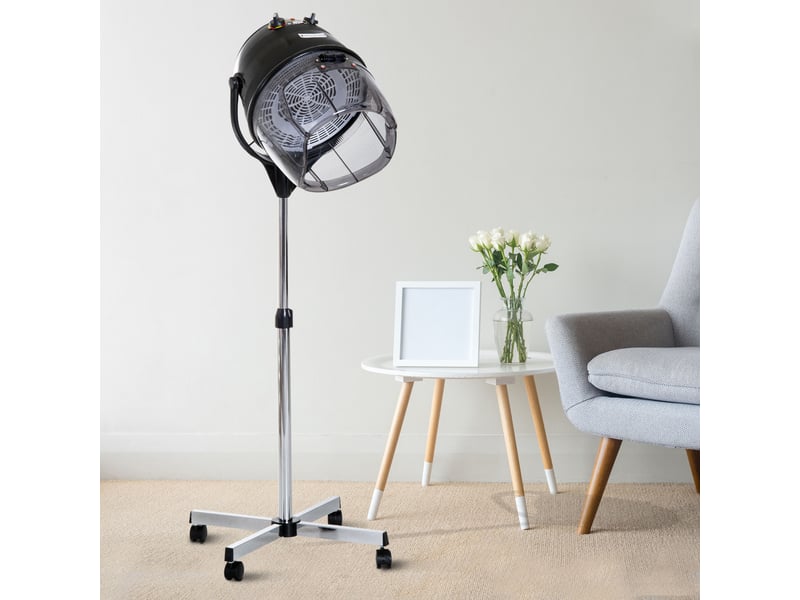  Sèche-cheveux professionnel 1180 w avec capuche, hauteur et température réglables, minuterie, capuche et roulettes - noir  - Conforama C
