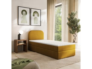 Lit avec rangement 90x200 cm MASSENO   coloris jaune