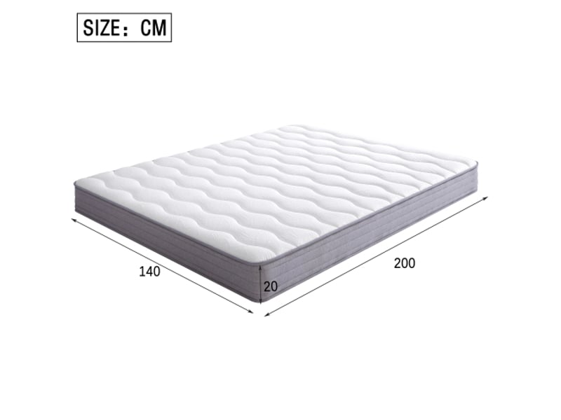  Matelas à ressorts 140x200 cm - épaisseur 20 cm - h3 - conception ergonomique - matelas roulé - blanc  - Conforama C