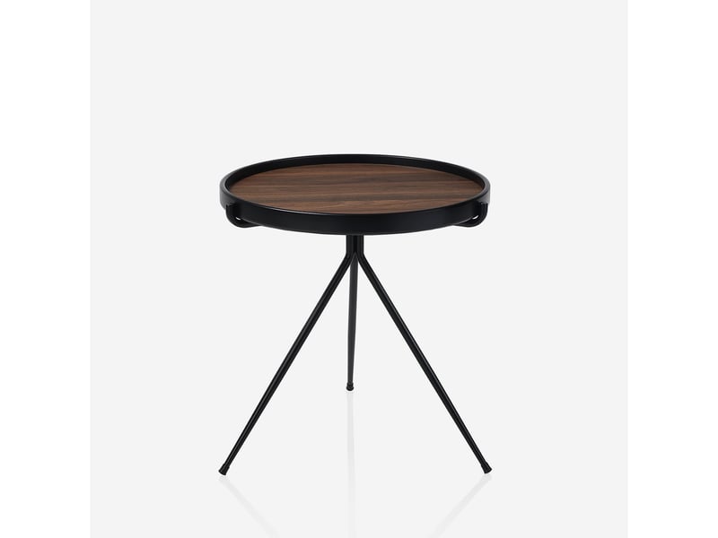  Table de salon ronde en métal et mdf pin  - Conforama A