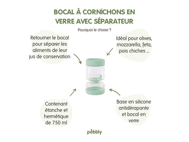 Bocal à cornichons 750 ml 40-PKV084 - Conforama B