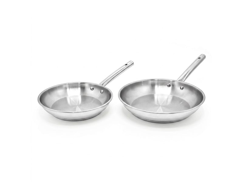 Lot de 2 poêles de cuisson 20 cm et 24 cm en inox fackelmann rhona 9108050B88 - Conforama A