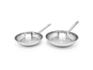 Lot de 2 poêles de cuisson 20 cm et 24 cm en inox fackelmann rhona