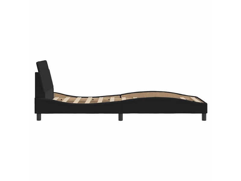  Lit simple- lit adulte -  cadre de lit avec tête de lit dover noir 80x200 cm tissu  - Conforama D