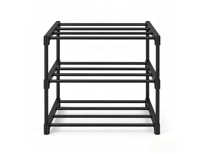  Étagère à chaussures tcqpz 3 niveaux ouverte 42 x 30 x 37 cm métal noir  - Conforama A