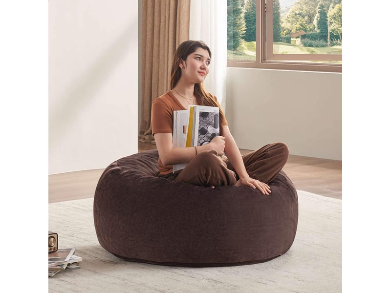  Fauteuil poire 90x90x50 cm pliable marron  - Conforama B