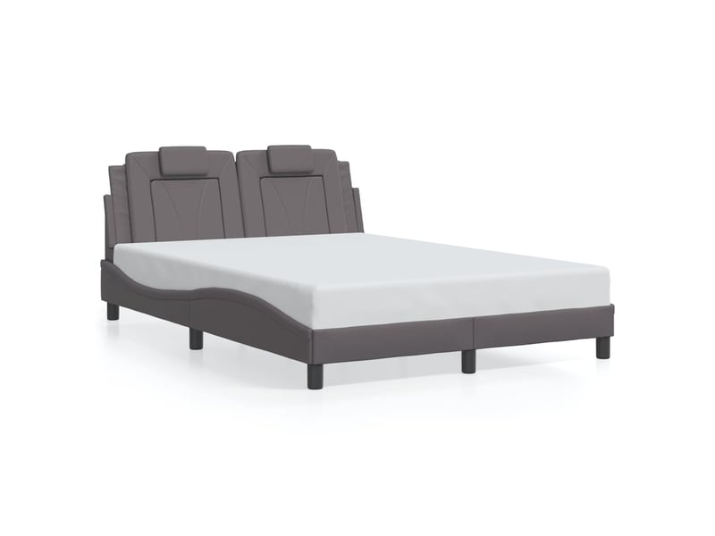  Lit adulte, lit double, cadre de lit viana avec led sans matelas gris 140x190cm cf16627  - Conforama E