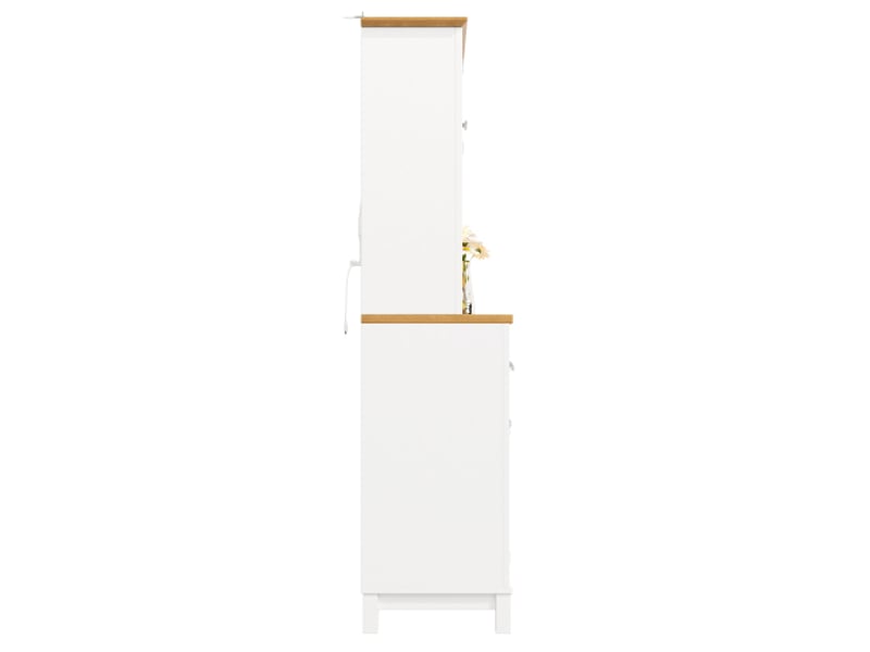  Buffet led 104x40x180 cm style campagne, 4 portes, porte-boissons, vertblanc  - Conforama E