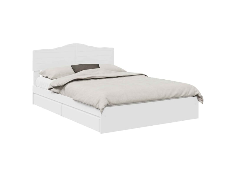 Lit double- lit adulte -  lit de rangement réglable blanc 140 x 190 cm bois d'ingénierie  - Conforama A