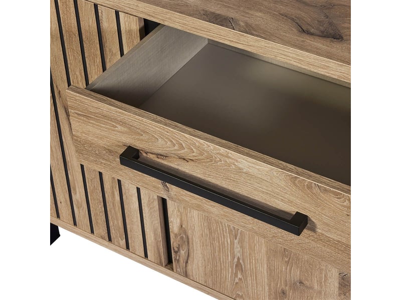  Buffet 3 portes 1 tiroir aspect bois canyon décor tasseaux - barton BARTON - Conforama E