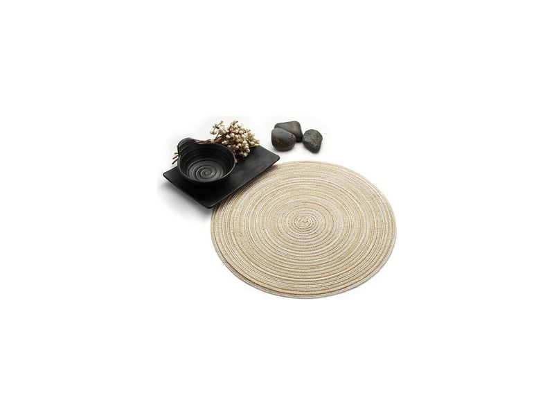  Sets de table ronds lot de 6 tapis de table lavables résistants à la chaleur (beige)  - Conforama C