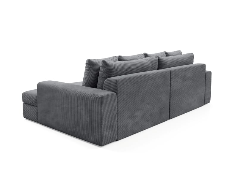 Canapé droit 4 places confort assise profonde en velours côtelé caldo gris anthracite  - Conforama E