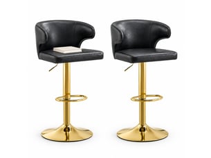 tabouret de bar assise réglable en hauteur <strong>STILVORA</strong> - noir