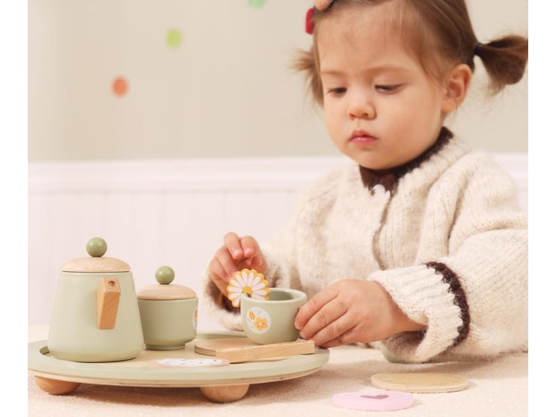  Dînette viga 44305 - service à café et à thé en bois avec plateau 6971608443053 - Conforama C