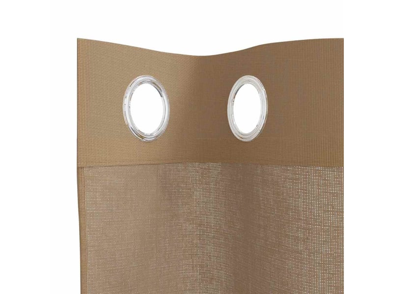  Lot de 2 rideaux en voile, voilages avec œillets marron clair cf44380  - Conforama E