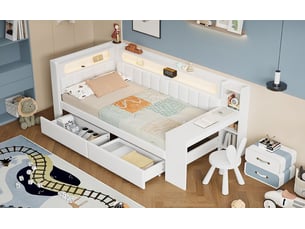 Lit combiné 90x200 cm SOGEU coloris blanc