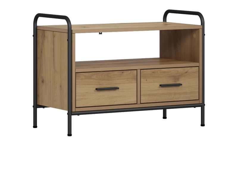  Meuble tv moderne, banc tv 67,5x33x50 cm chêne artisanal bois d'ingénierie shl37048  - Conforama A