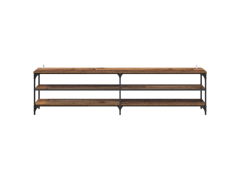  Meuble tv - banc tv - meuble de rangement 200 x 30 x 50 cm bois ancien bois d'ingénierie et fer  - Conforama E