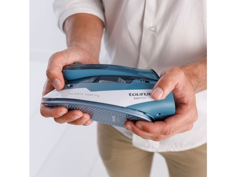  Taurus easytrip fer à repasser à sec ou à vapeur semelle en céramique 1000 w bleu, blanc  - Conforama D