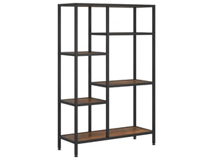 Étagère à livres, étagère de rangement 80x30x120 cm acier et bois d'ingénierie