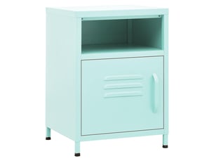 Lot de 2 table de chevet, table de nuit vert menthe 35x35x51 cm acier