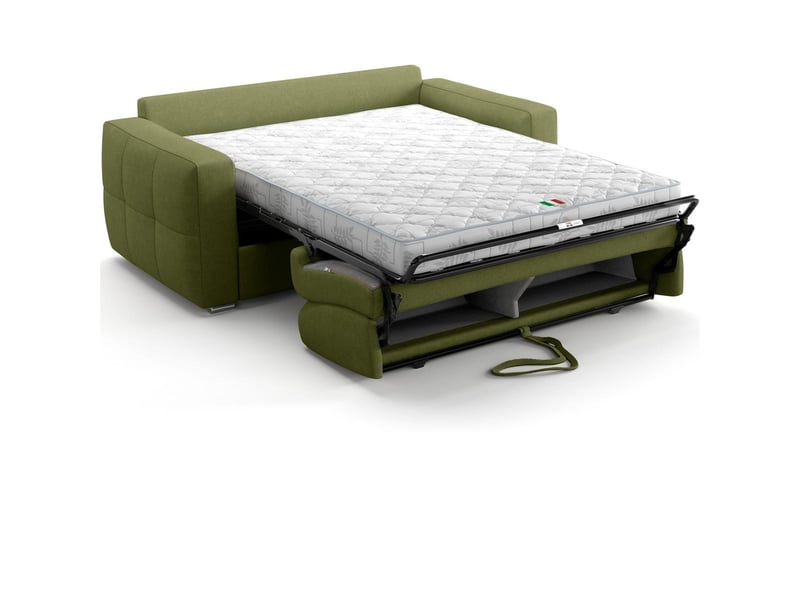 Canapé capitonné convertible 3 places en tissu chenille vert olive - ouverture express - cassian Cassian - Conforama D