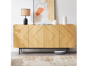 Buffet 4 porte(s) 0 tiroir(s) <strong></strong> <strong></strong> - 160 cm coloris naturel