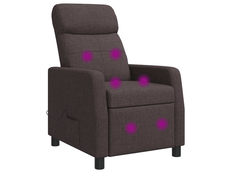  Vidaxl fauteuil de massage inclinable marron foncé tissu  - Conforama A