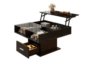 Table basse carré(e) coloris noir FLORAGRACE  - 78 cmx78 cm