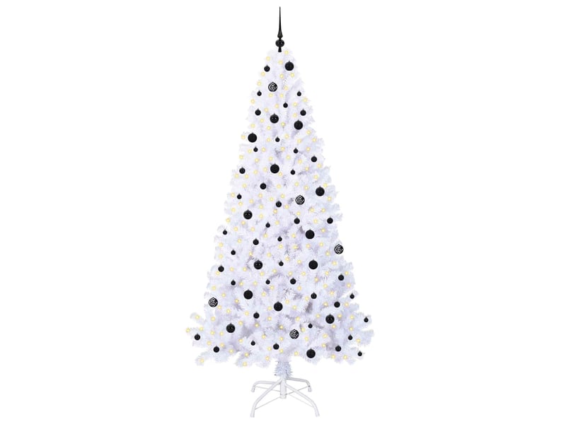  Sapin de noël artificiel, arbre de noël avec 300 led blanc 240 cm pvc et acier shl8637  - Conforama C