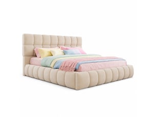 Lit 2 places 140x190 cm <strong>MEULVA</strong> <strong></strong> coloris beige
