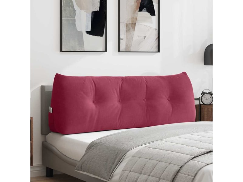 Coussin de dos, coussin de dossier bordeaux 140 x 24 x 50 cm velours cf54584 - Conforama B