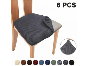 Lot de 6 housses pour chaises de cuisine et de salle à manger, gris foncé, 53 x 53 cm
