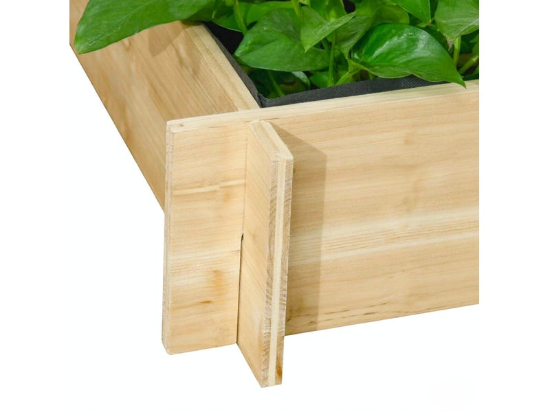 Jardinière surélevée à 3 niveaux 95x95x110 cm – naturel – treillis pour plantes grimpantes - Conforama E