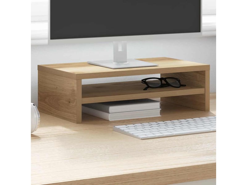  Support de moniteur, écran pc bureau chêne artisanal 42x24x13 cm bois ingénierie  - Conforama C