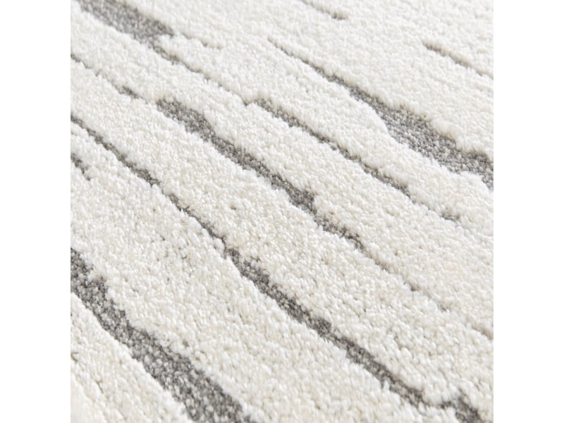  Tapis doux moderne à relief écru et gris beige 160x230  - Conforama D
