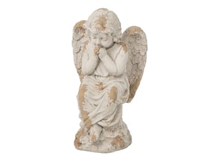 Statue ange assis extérieur rémi 56cm beige