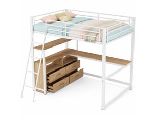 Lit mezzanine 140x200 cm STILVORA coloris blanc