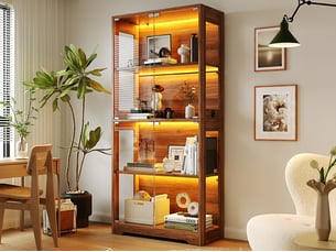 Vitrine coloris marron <strong>LEYTN</strong> <strong></strong> - 80 cmx160 cm