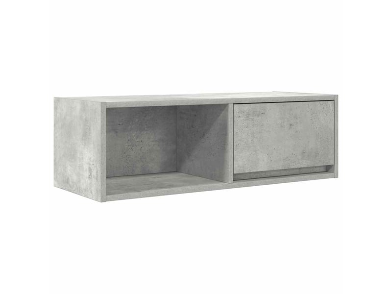  Meuble tv - banc tv - meuble de rangement gris béton 80x31x25,5 cm bois d'ingénierie  - Conforama A
