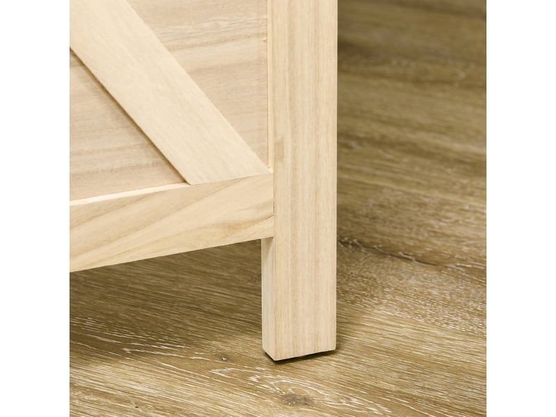  Paravent intérieur en bois 3 panneaux séparateur de pièce pliable panneau perforé bois naturel 114 x 1,7 x 144,5 cm  - Conforama W