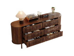 Buffet 0 porte(s)  6 tiroir(s) <strong>MAISENTIEL</strong> <strong></strong> - 160 cm coloris bois foncé 