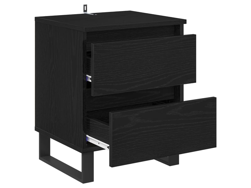  Table de chevet - cabinet de chevet - table de nuit 2 pc chêne noir 40 x 35 x 50 cm  - Conforama D