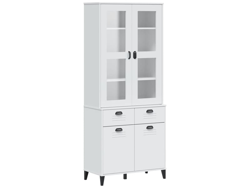 Buffet salon, buffet de rangement viken blanc 80x40x190 cm bois massif de pin - Conforama A