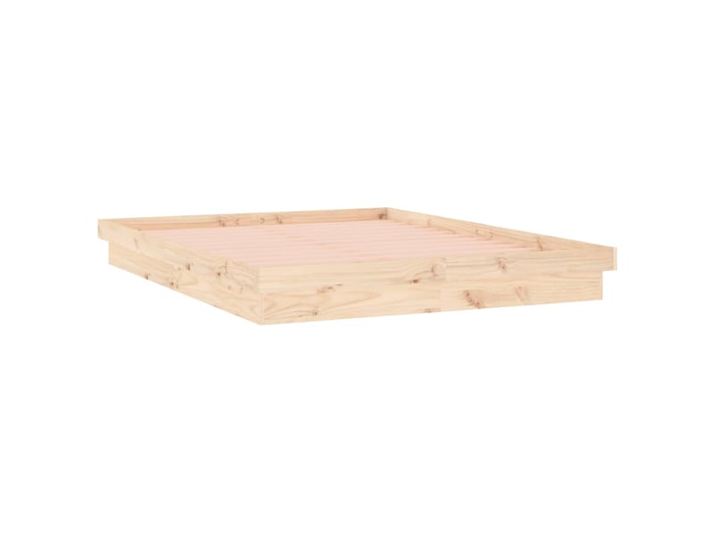 Lit double - lit adulte - cadre de lit à led sans matelas 140x200 cm bois massif fr1268 - Conforama E